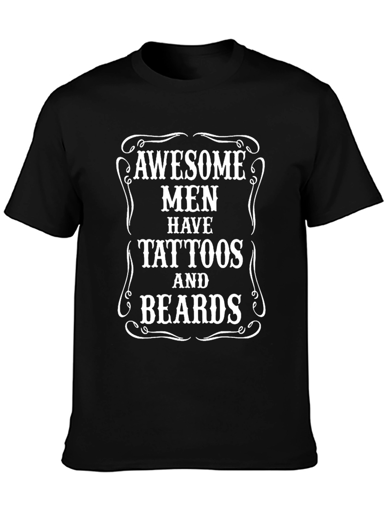 Camiseta Negra: ¡Hombres Impresionantes con Tatuajes y Barbas!