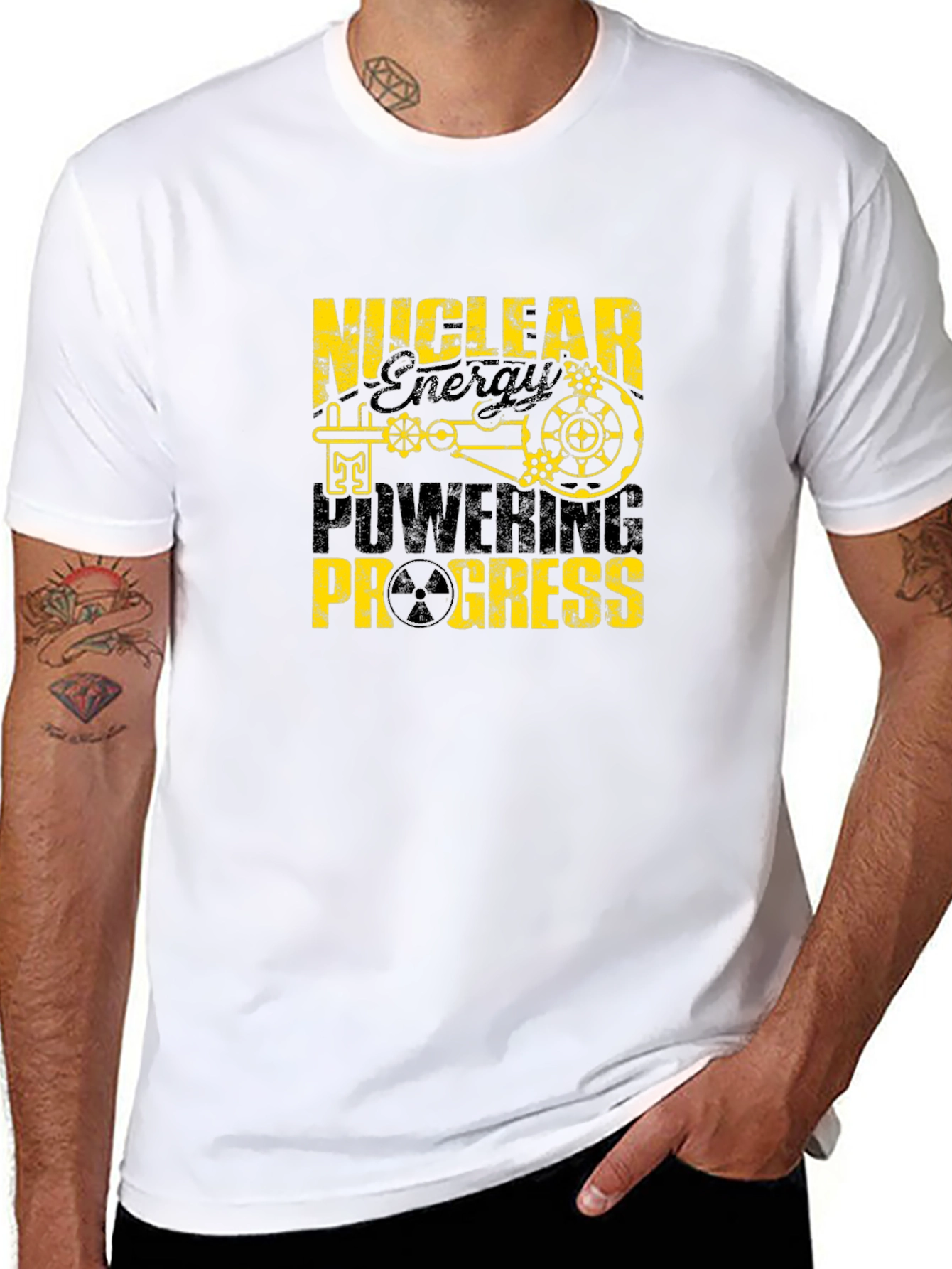 Camiseta Negra Nuclear Energy Powering Progress
