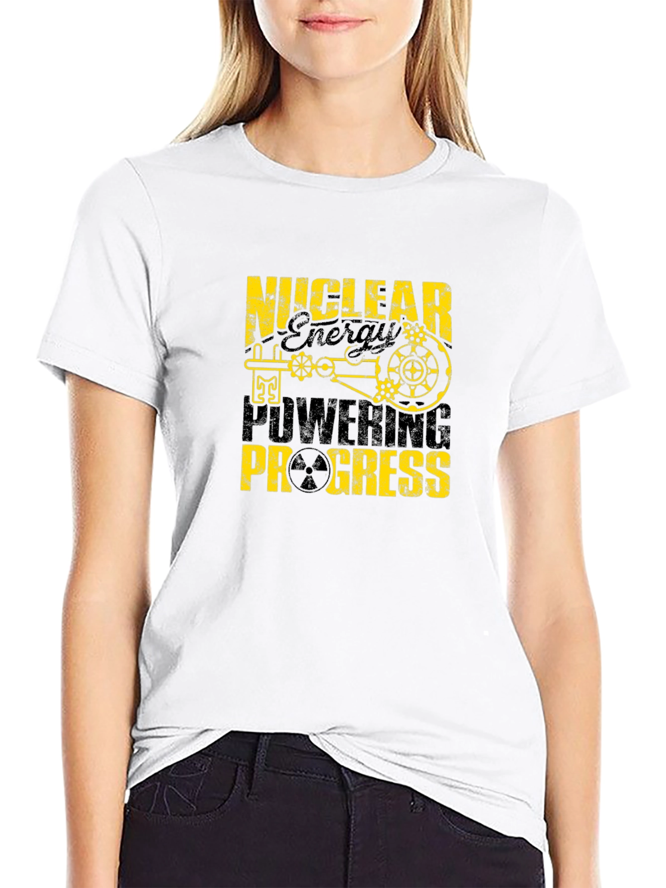 Camiseta Negra Nuclear Energy Powering Progress