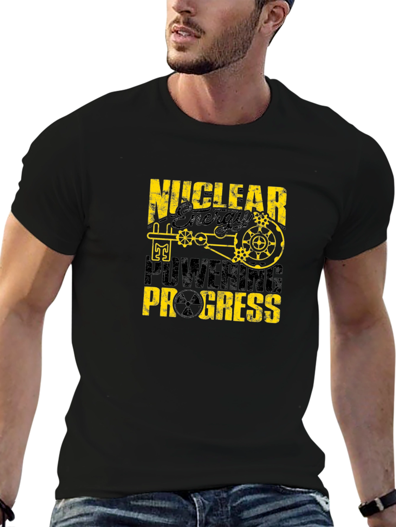 Camiseta Negra Nuclear Energy Powering Progress