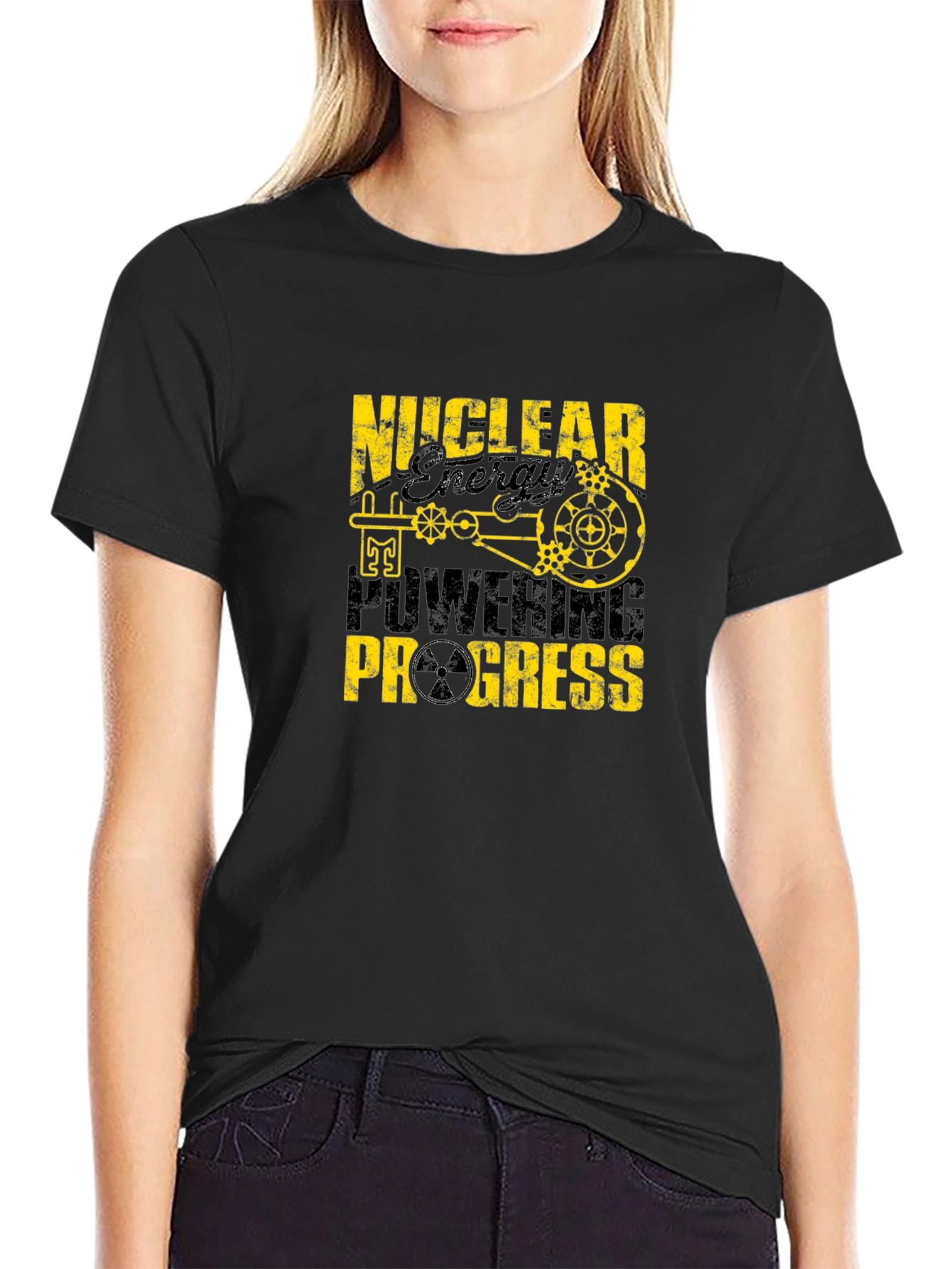 Camiseta Negra Nuclear Energy Powering Progress