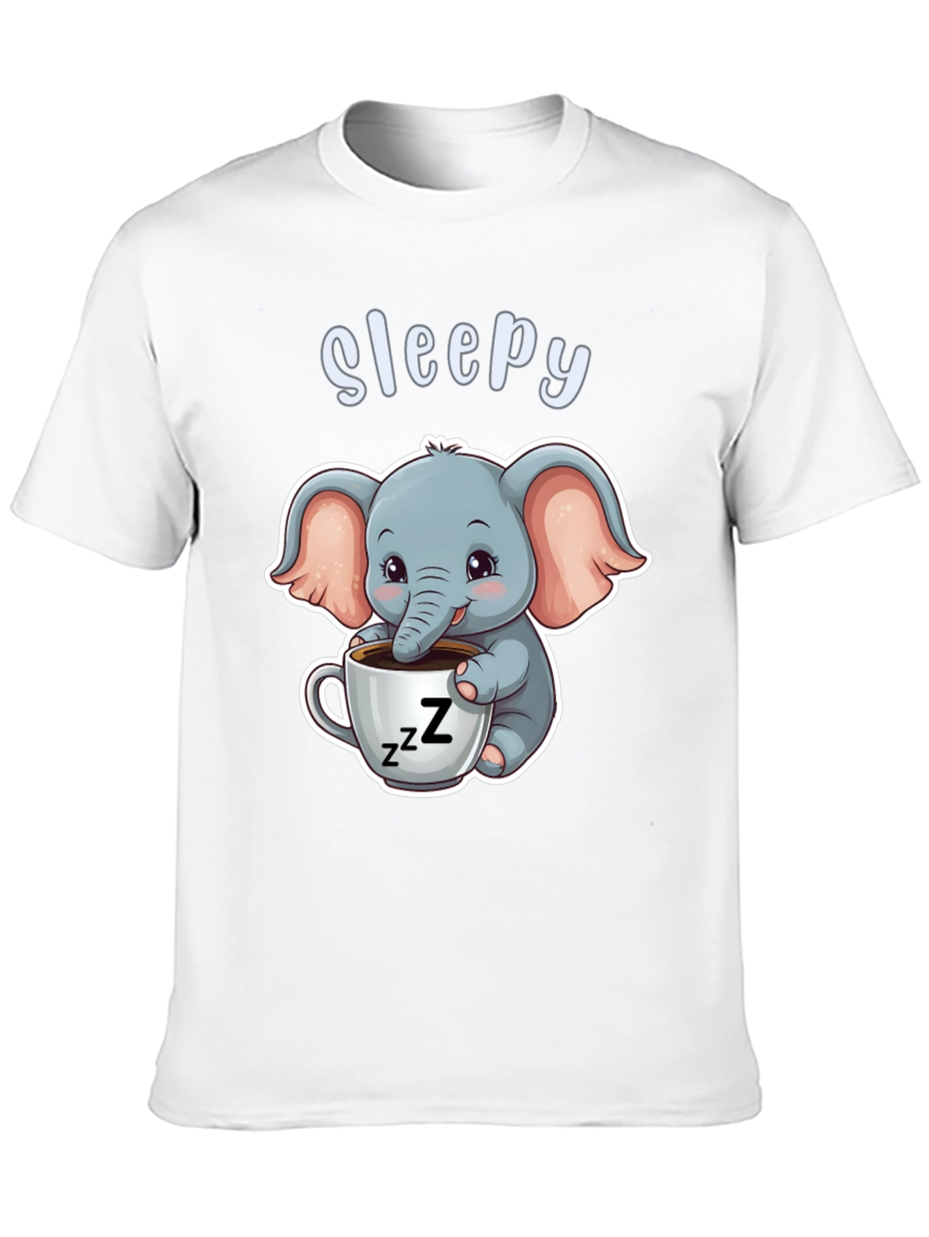 Camiseta Negra con Elefante Adorable Sleepy