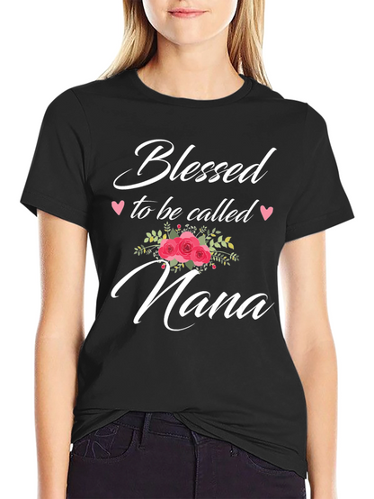Camiseta Negra Bendecida para ser llamada Nana