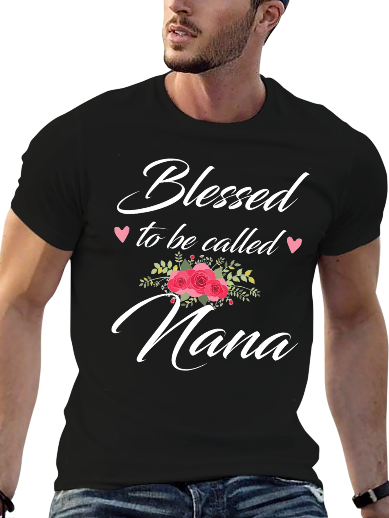 Camiseta Negra Bendecida para ser llamada Nana