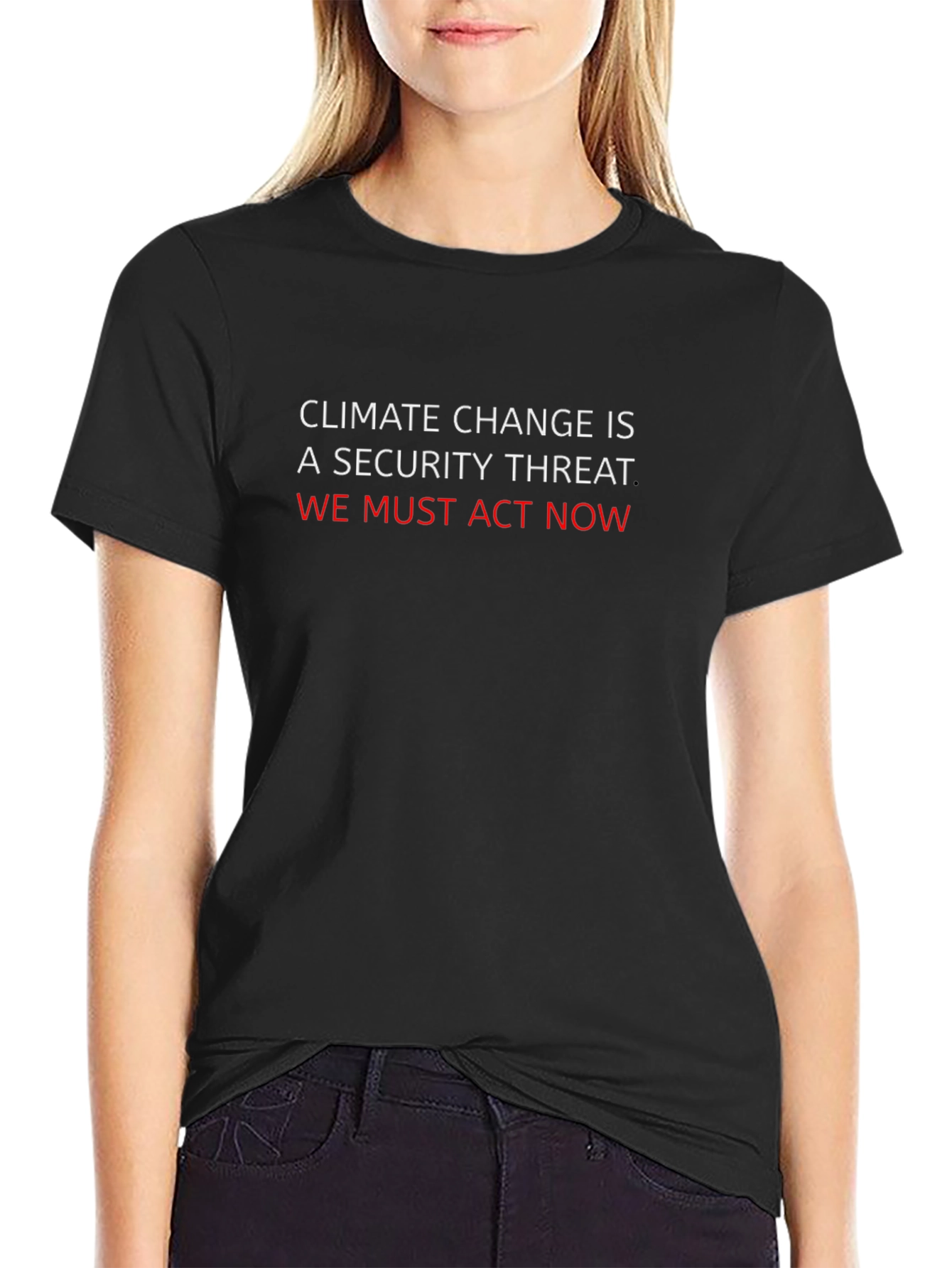 Camiseta Negra: Cambio Climático ¡Actúa Ya!