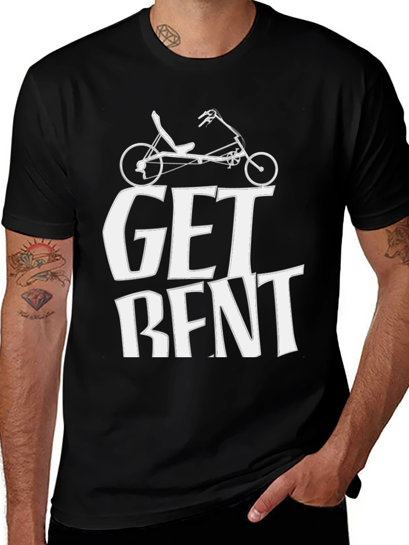 Camiseta Negra Get Bent Ciclismo Reclinado