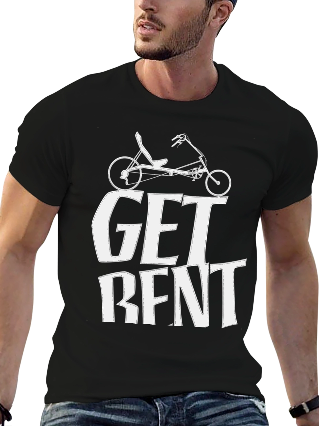 Camiseta Negra Get Bent Ciclismo Reclinado