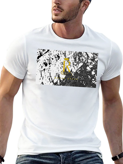 Camiseta Negra Royal Style - Diseño Abstracto