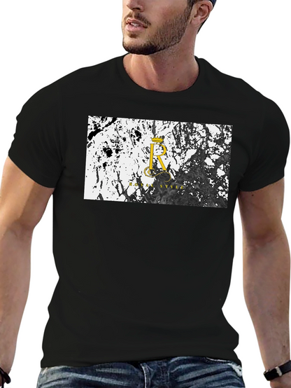 Camiseta Negra Royal Style - Diseño Abstracto
