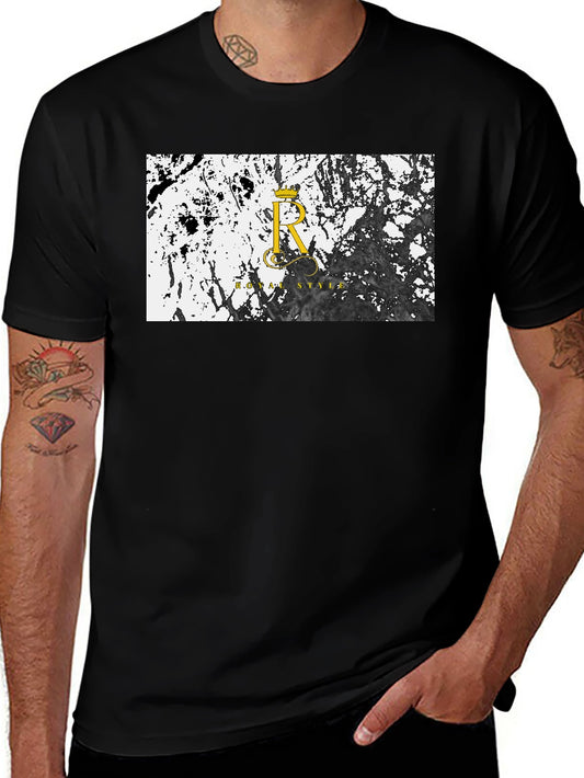Camiseta Negra Royal Style - Diseño Abstracto