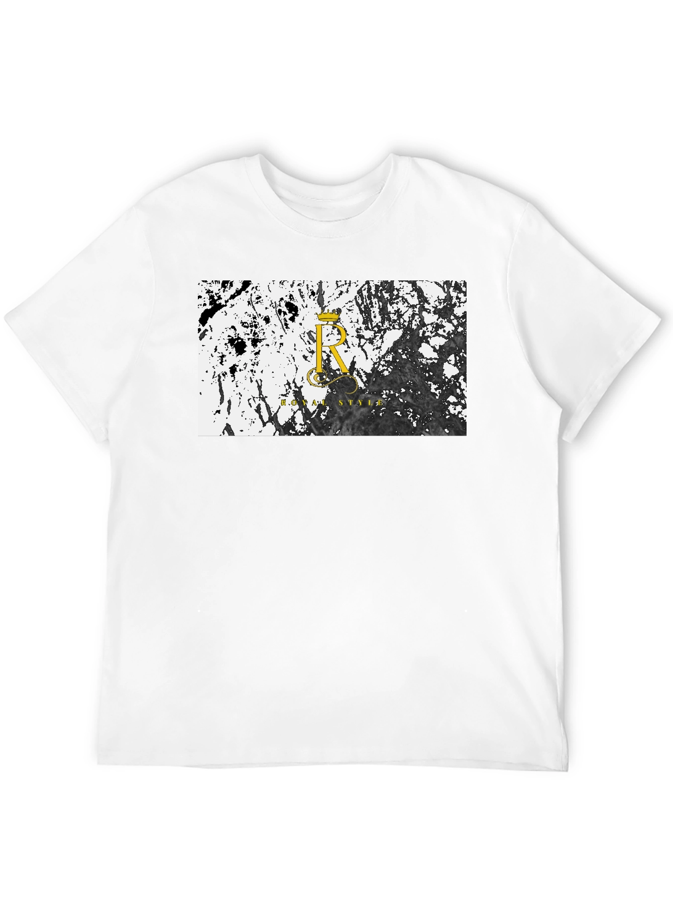 Camiseta Negra Royal Style - Diseño Abstracto