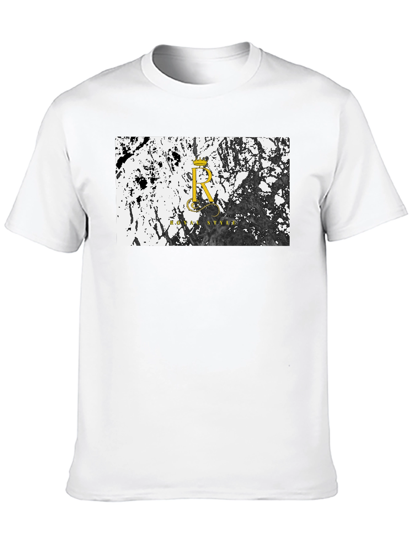 Camiseta Negra Royal Style - Diseño Abstracto