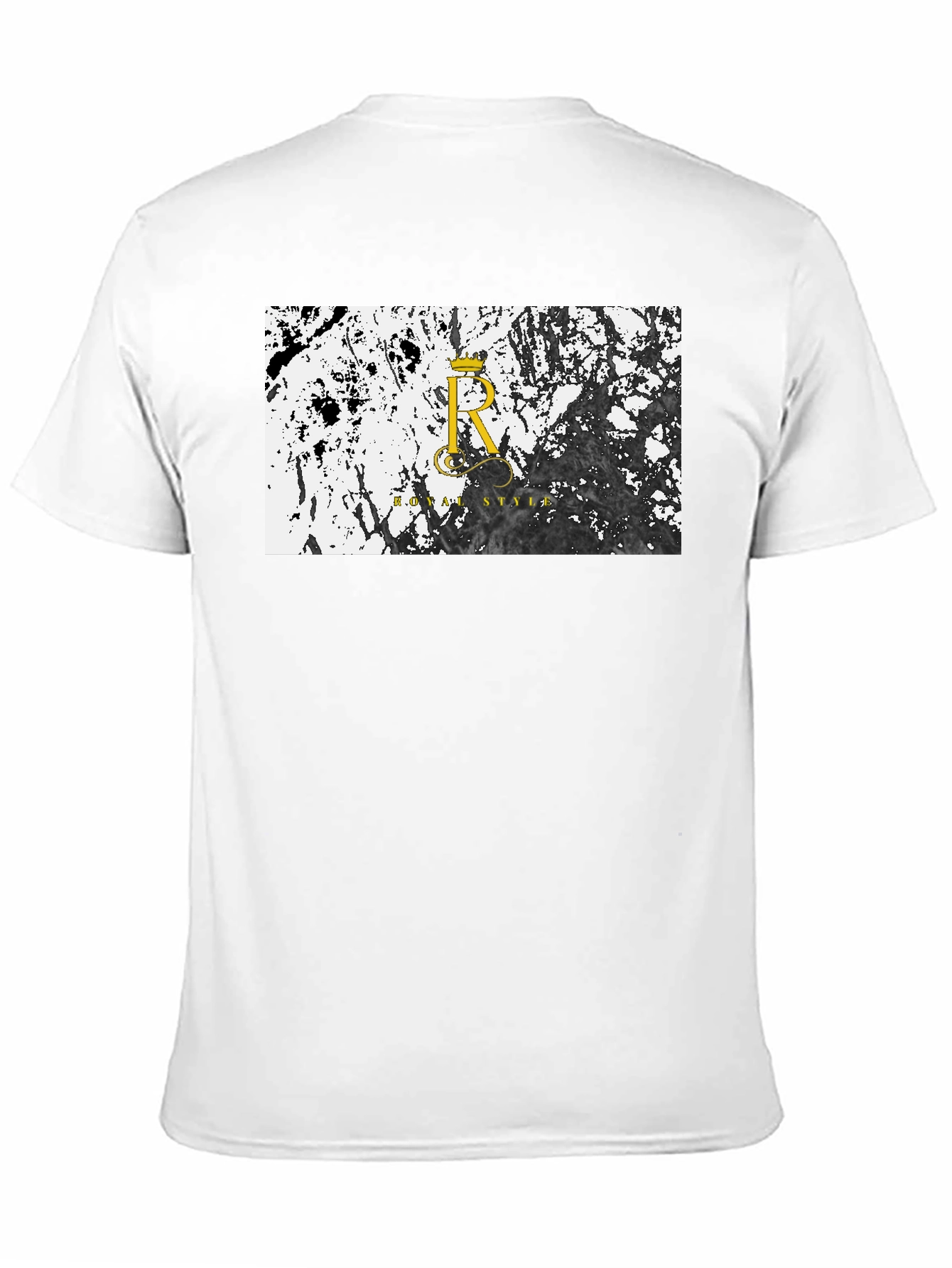 Camiseta Negra Royal Style - Diseño Abstracto