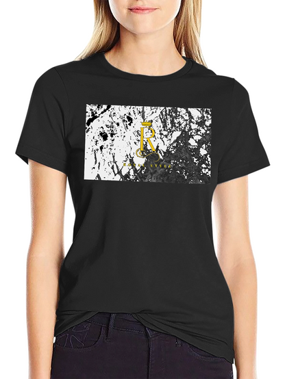 Camiseta Negra Royal Style - Diseño Abstracto