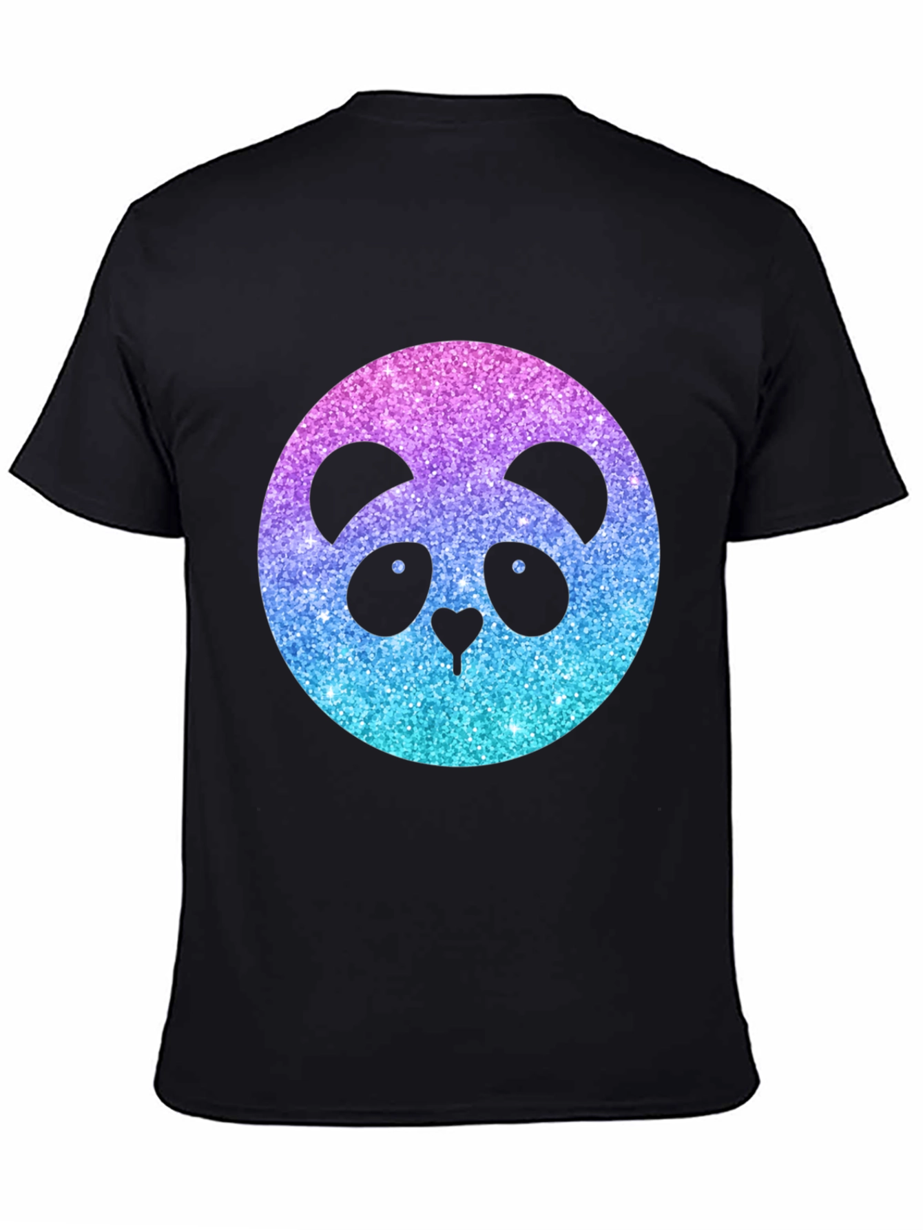 Camiseta Negra con Panda Brillante