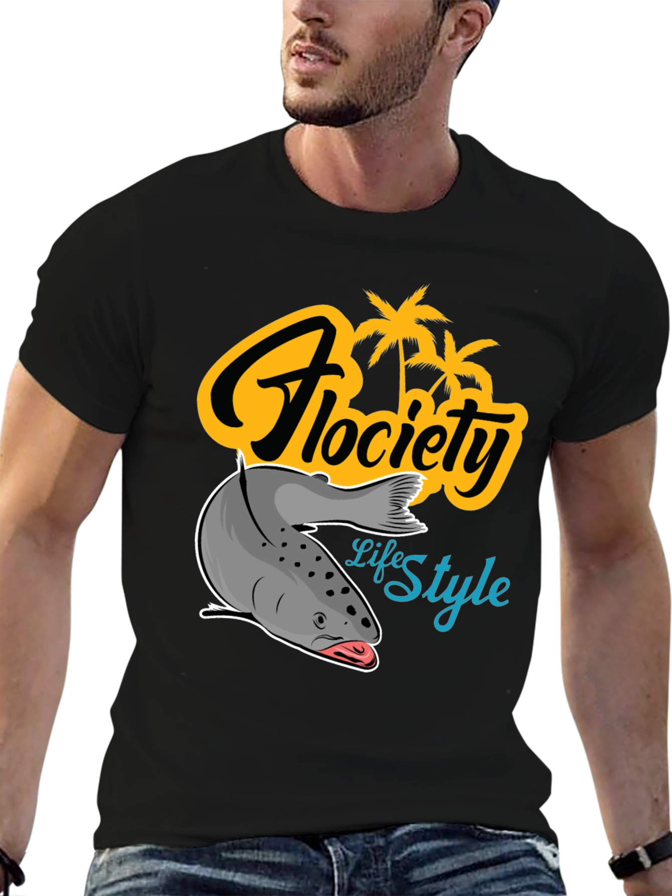 Camiseta Negra Flocíety Life Style
