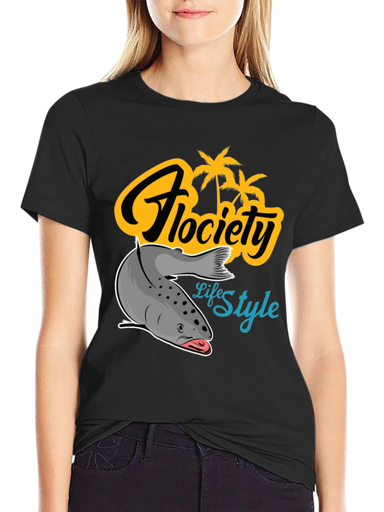 Camiseta Negra Flocíety Life Style