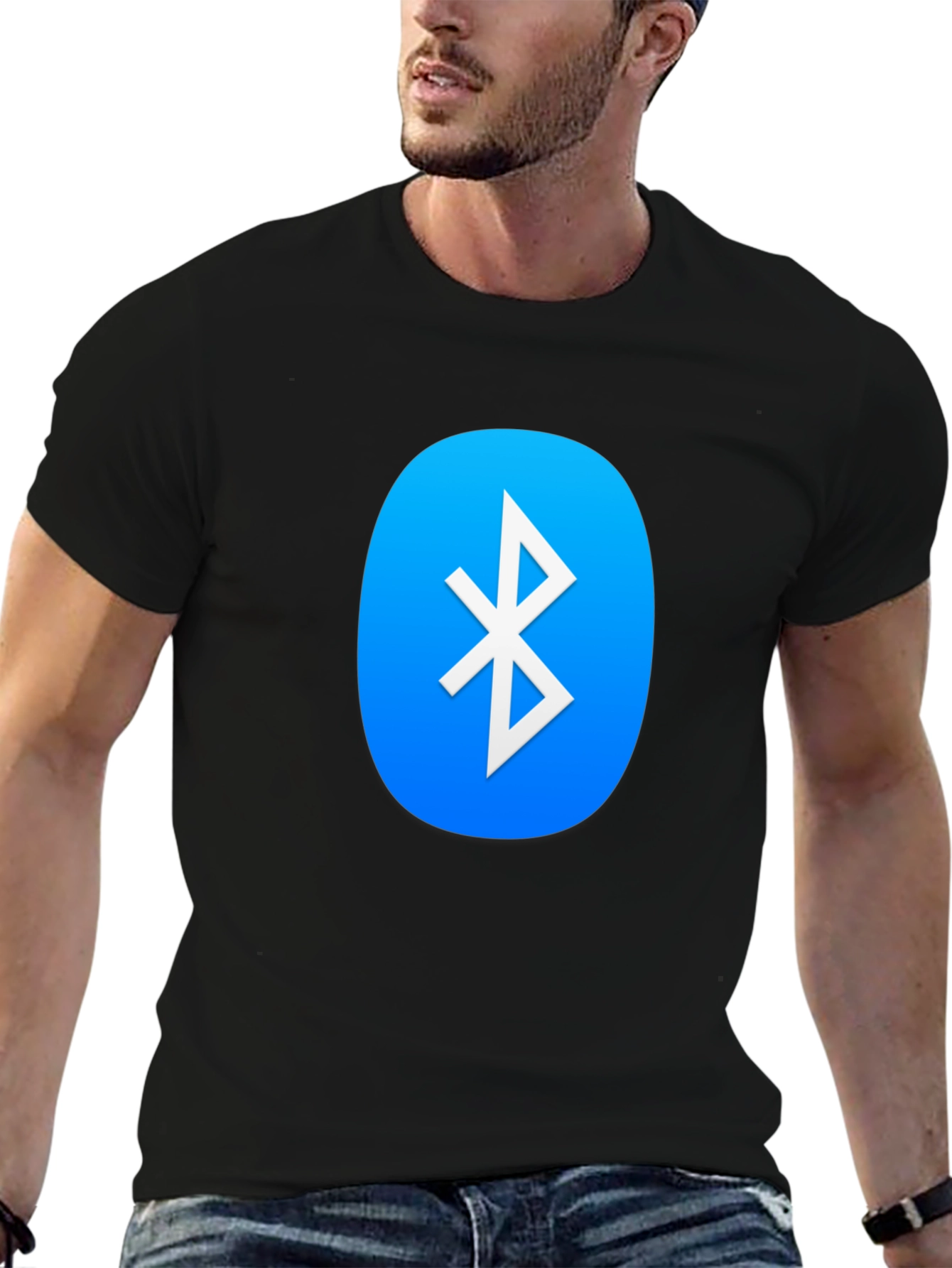 Camiseta Negra con Logo Bluetooth