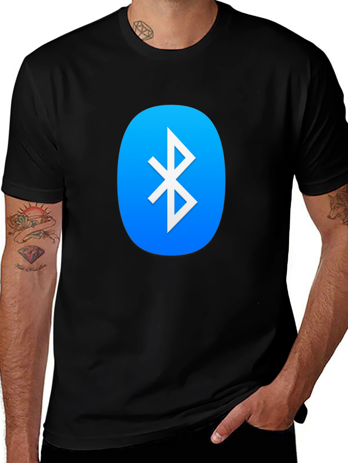 Camiseta Negra con Logo Bluetooth