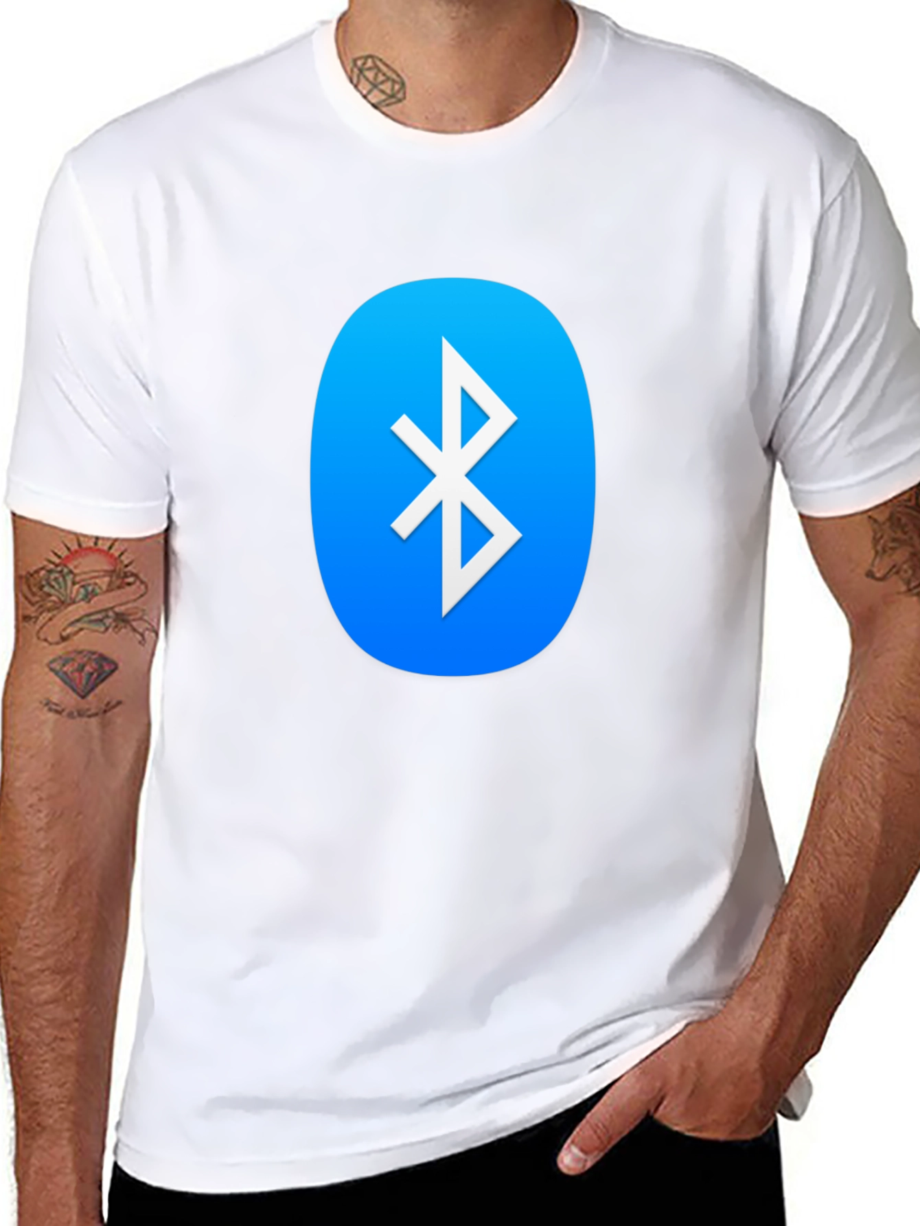 Camiseta Negra con Logo Bluetooth