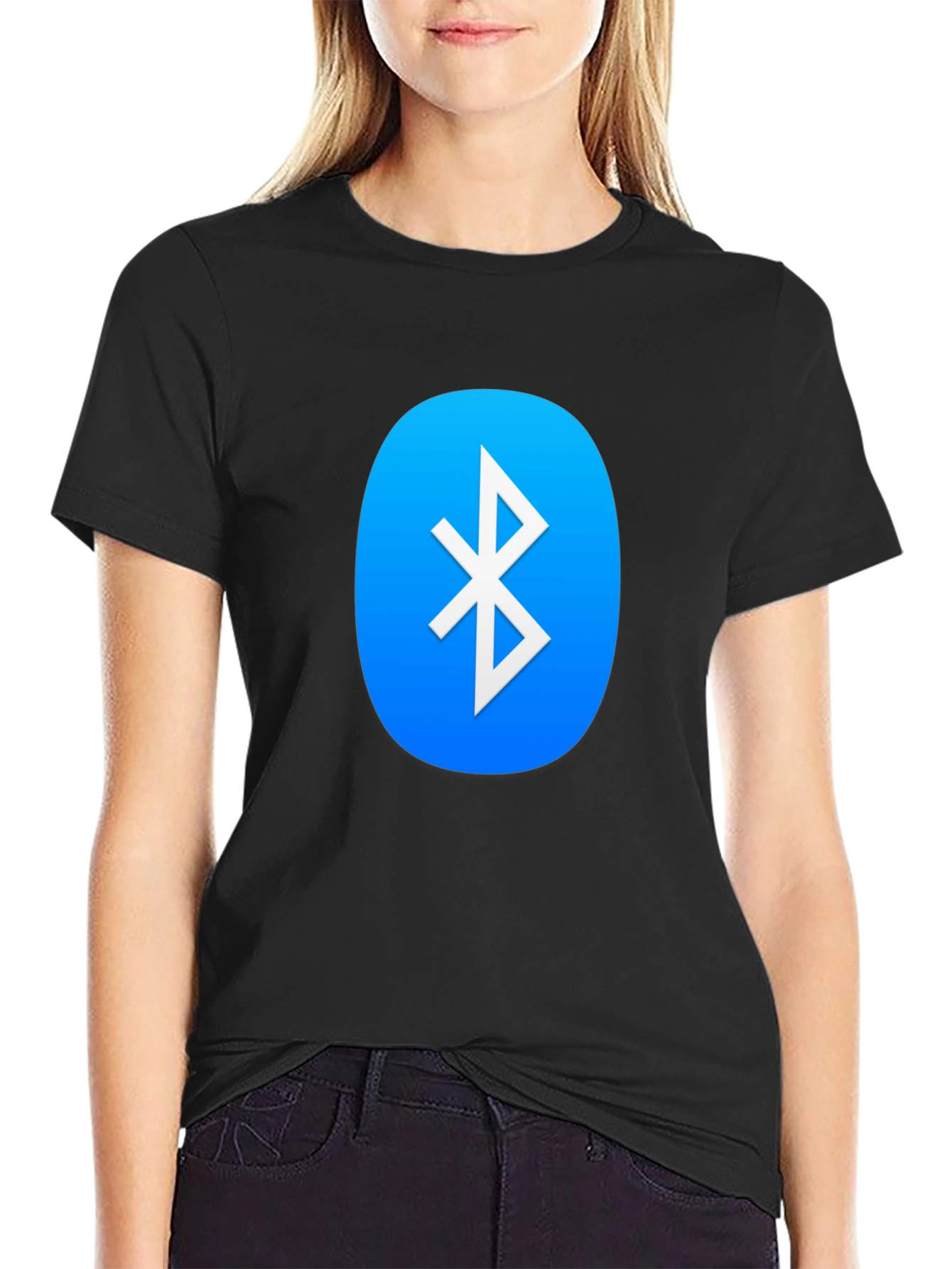 Camiseta Negra con Logo Bluetooth
