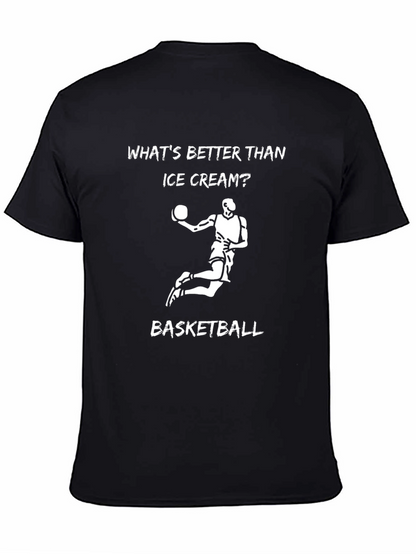 Camiseta Negra: Baloncesto vs Helado - ¿Qué Prefieres?