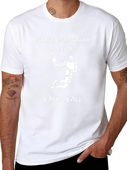 Camiseta Negra: Baloncesto vs Helado - ¿Qué Prefieres?