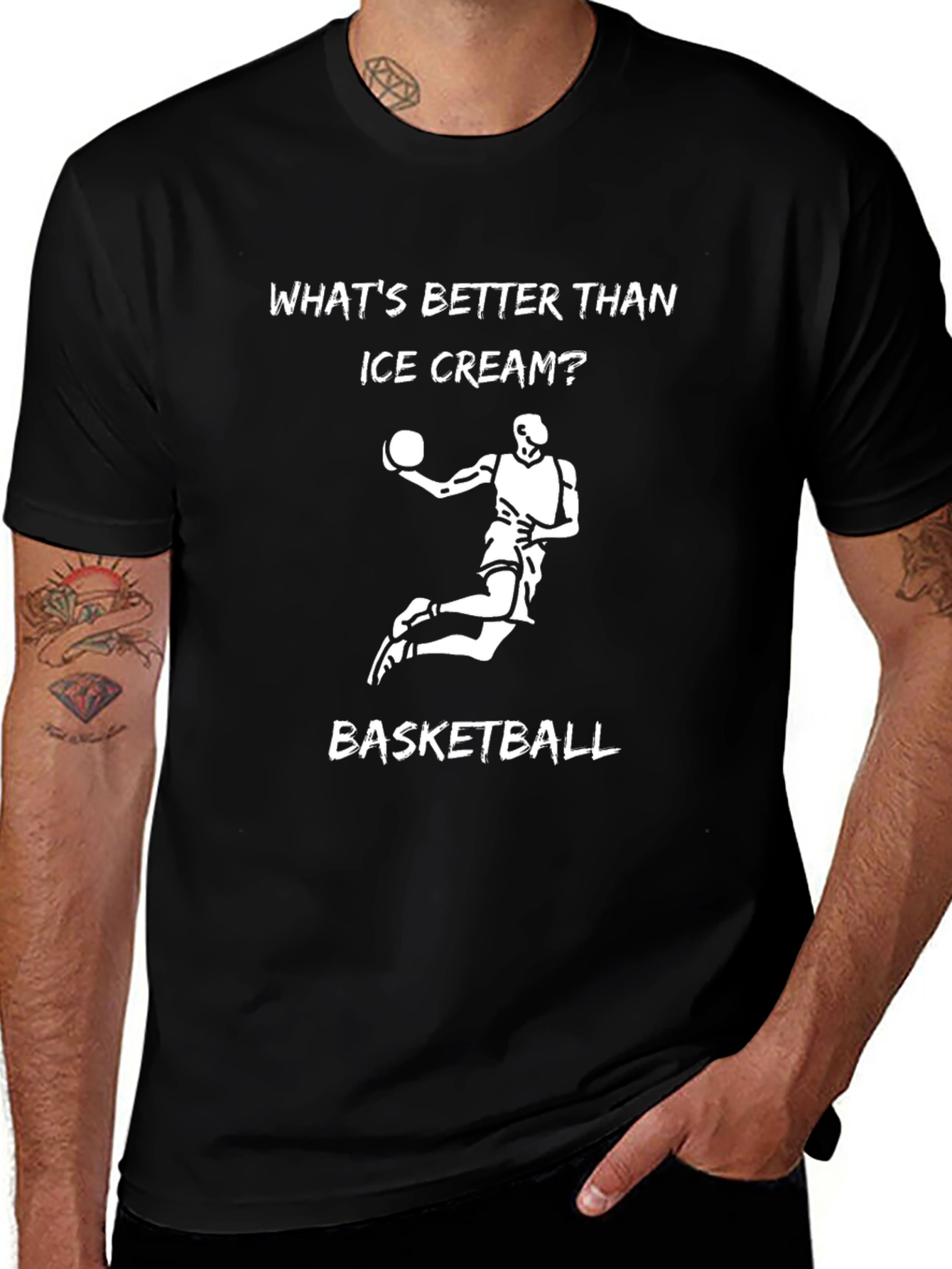Camiseta Negra: Baloncesto vs Helado - ¿Qué Prefieres?