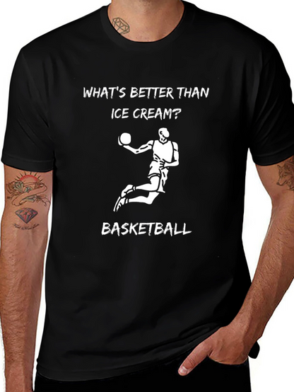Camiseta Negra: Baloncesto vs Helado - ¿Qué Prefieres?