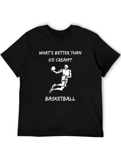 Camiseta Negra: Baloncesto vs Helado - ¿Qué Prefieres?