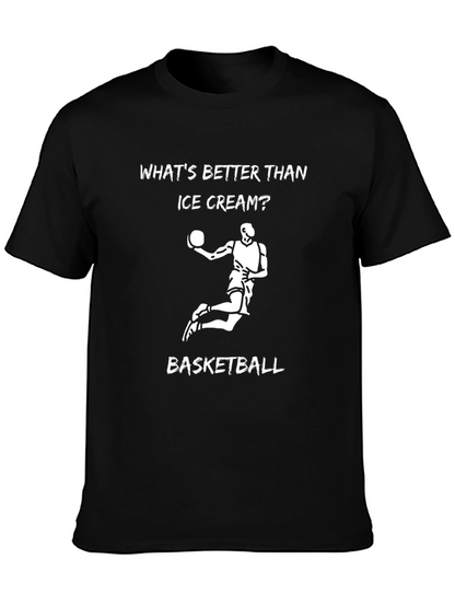 Camiseta Negra: Baloncesto vs Helado - ¿Qué Prefieres?