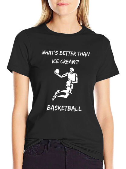 Camiseta Negra: Baloncesto vs Helado - ¿Qué Prefieres?