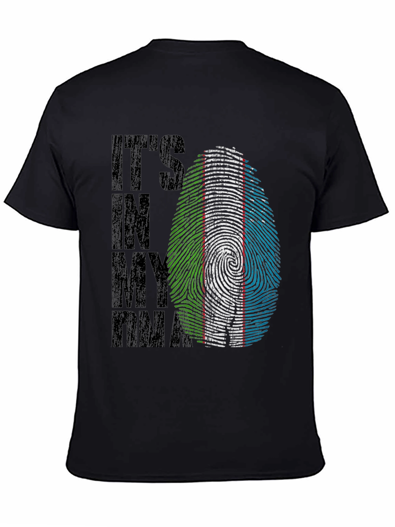 Camiseta Negra ADN Uzbekistán - Diseño Original