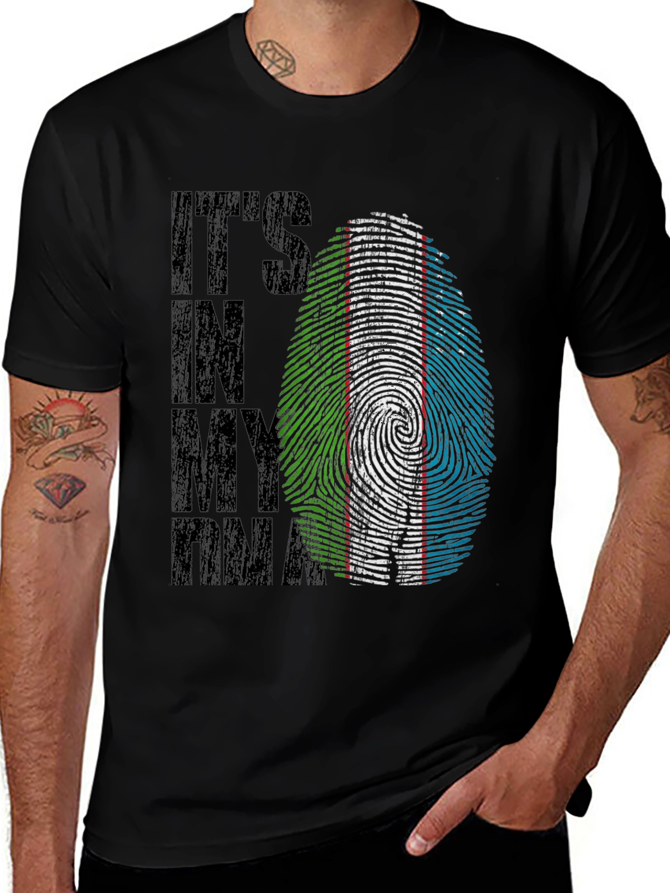 Camiseta Negra ADN Uzbekistán - Diseño Original