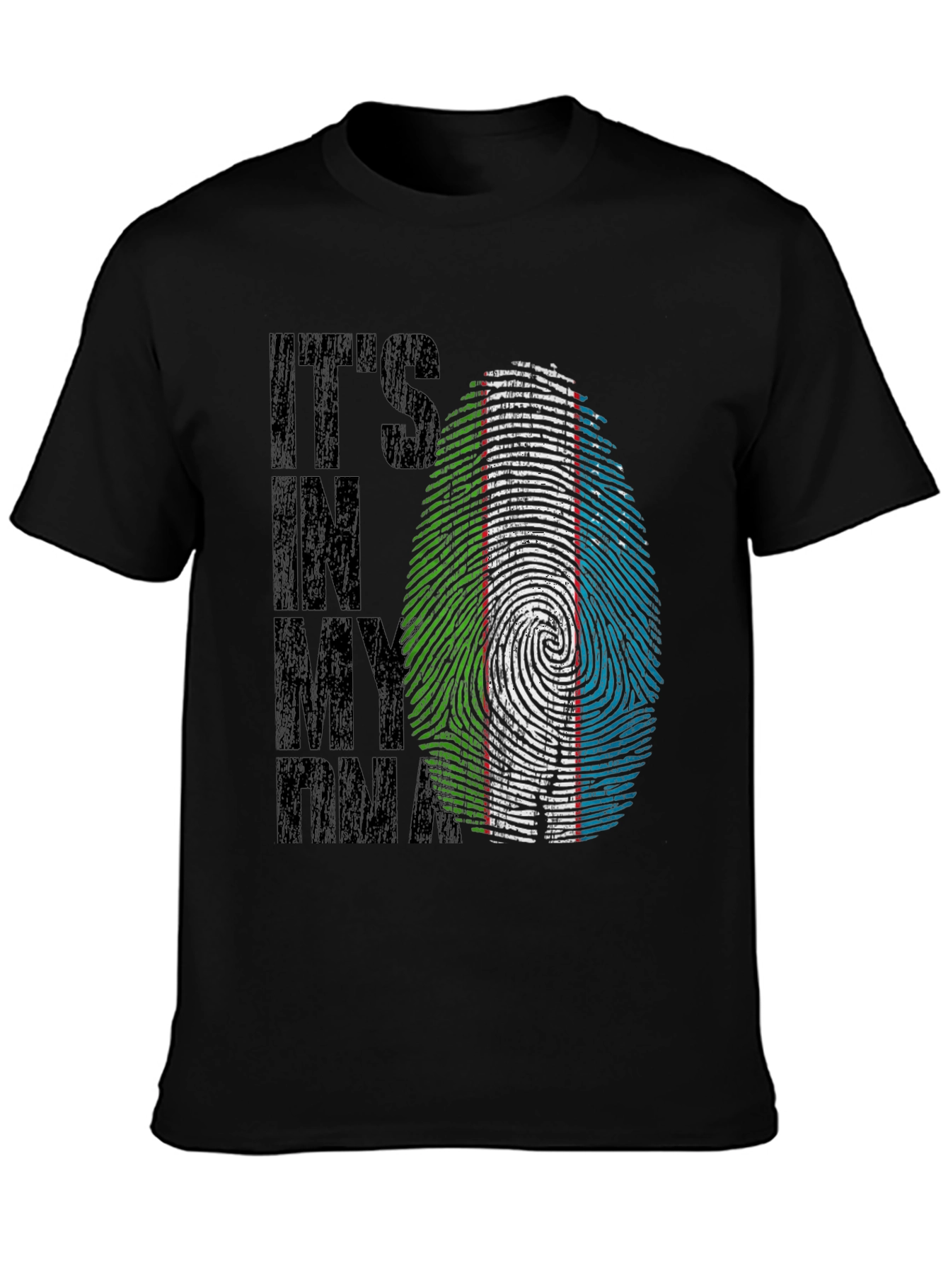 Camiseta Negra ADN Uzbekistán - Diseño Original