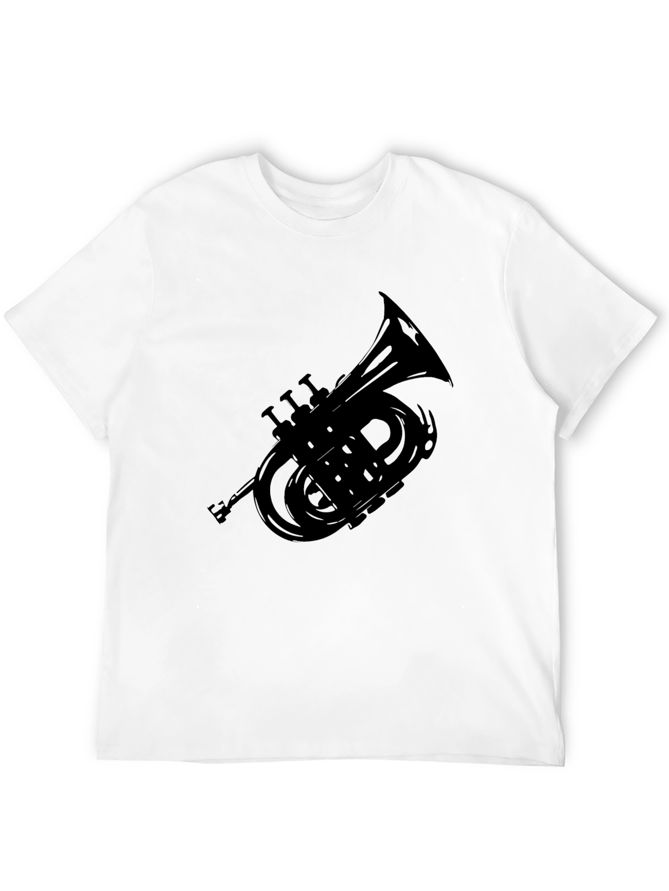 Camiseta Negra con Diseño de Corneta