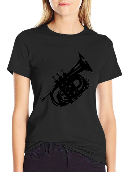 Camiseta Negra con Diseño de Corneta