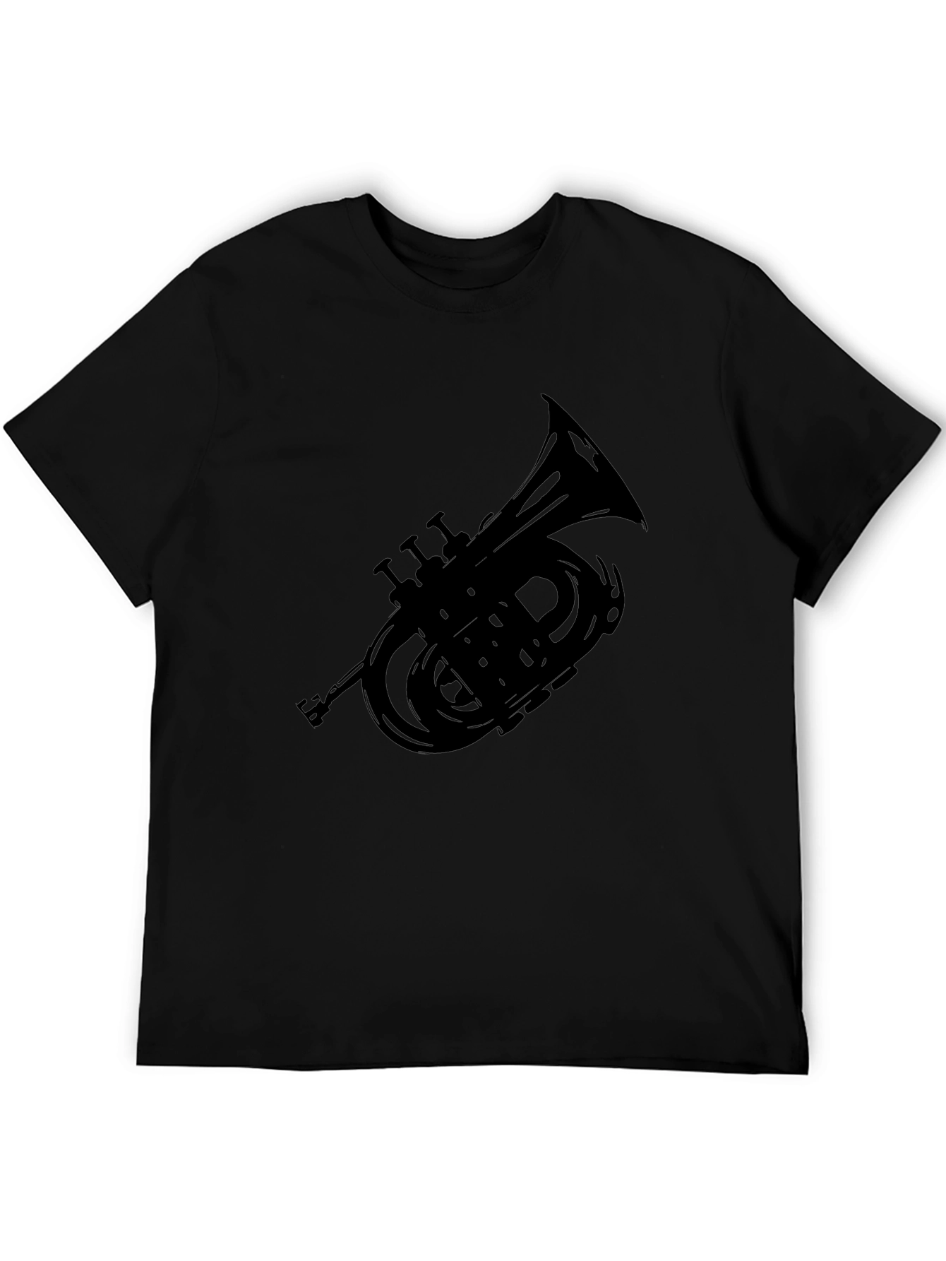 Camiseta Negra con Diseño de Corneta