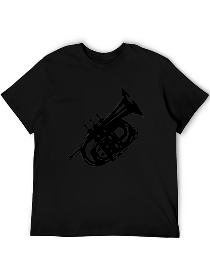 Camiseta Negra con Diseño de Corneta