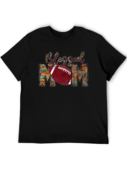 Camiseta Negra Blessed Mom Fútbol Americano