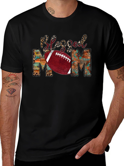Camiseta Negra Blessed Mom Fútbol Americano