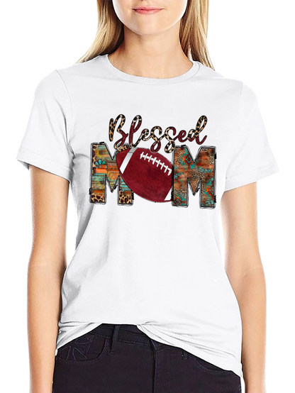 Camiseta Negra Blessed Mom Fútbol Americano