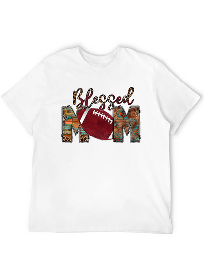 Camiseta Negra Blessed Mom Fútbol Americano
