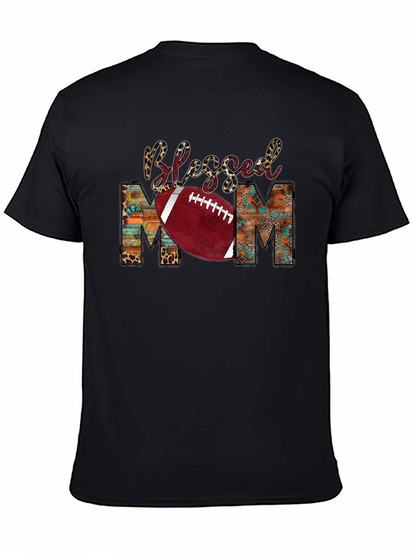 Camiseta Negra Blessed Mom Fútbol Americano