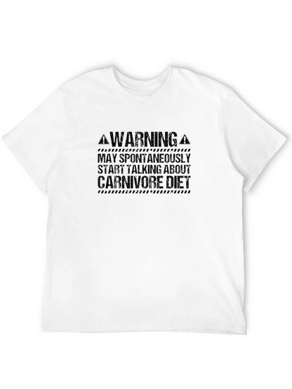 Camiseta Hombre Negra: Warning Carnivore Diet