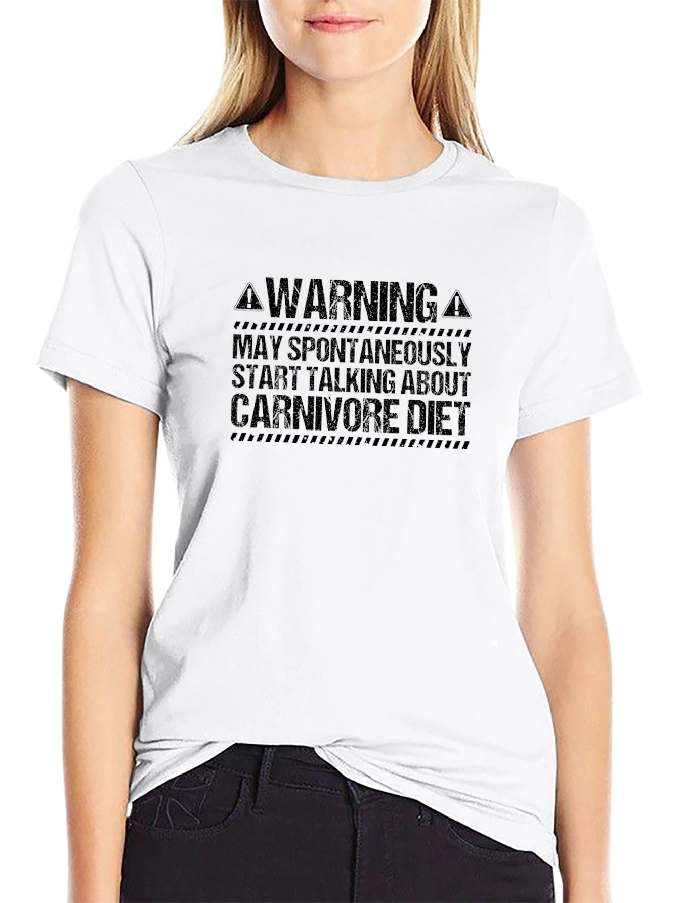 Camiseta Hombre Negra: Warning Carnivore Diet
