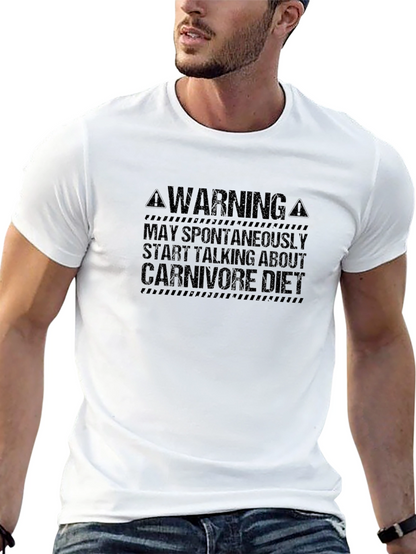 Camiseta Hombre Negra: Warning Carnivore Diet