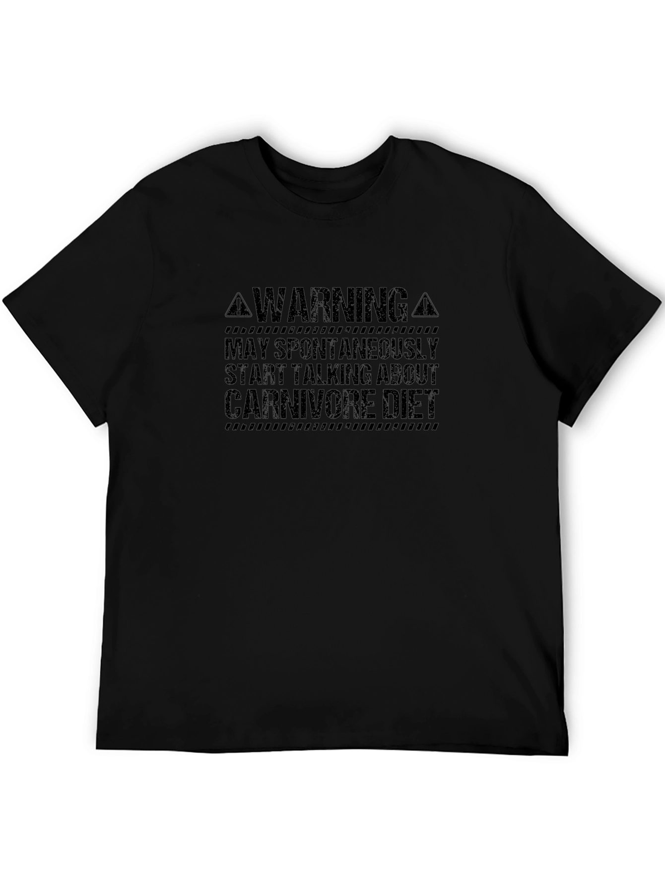 Camiseta Hombre Negra: Warning Carnivore Diet