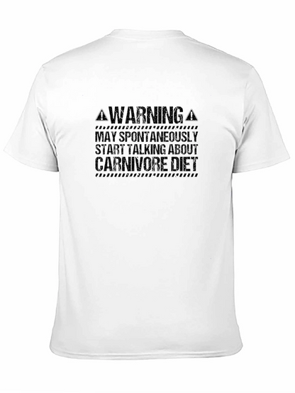 Camiseta Hombre Negra: Warning Carnivore Diet