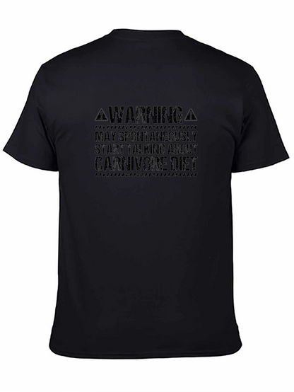Camiseta Hombre Negra: Warning Carnivore Diet
